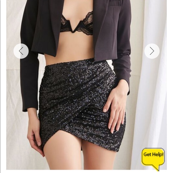 Forever 21 (NWT) Black Sequin Skirt, size S - Picture 2 of 5